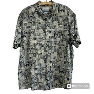 COLUMBIA MENS SHORT SLEEVE SHIRT BUTTON DOWN HAWAIIAN TROPICAL XL CASUAL OUTDOOR